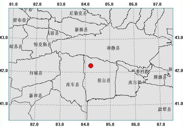 新疆轮台县发生54级地震乌鲁木齐等地有感